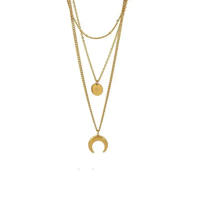 Gouden ketting met grote schakels en munt hanger | MyBendel PO2153 - Mardy's nail shop